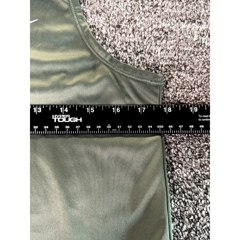 Nike Running Dri-Fit Tank Top Womens Medium Olive Green Swoosh Logo Racerback